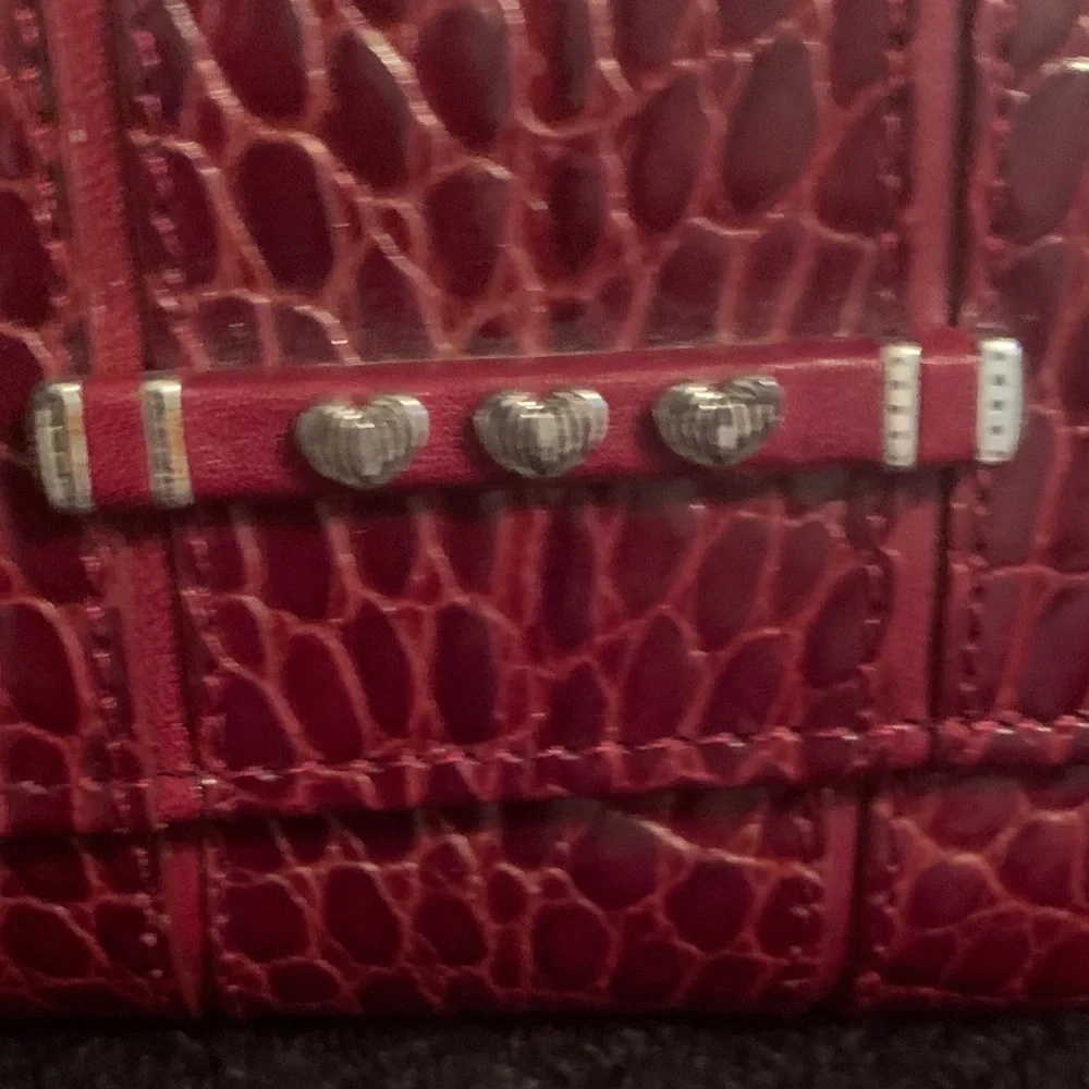 Brighton Red Crocodile Pattern Crossbody Bag - Picture 2 of 8